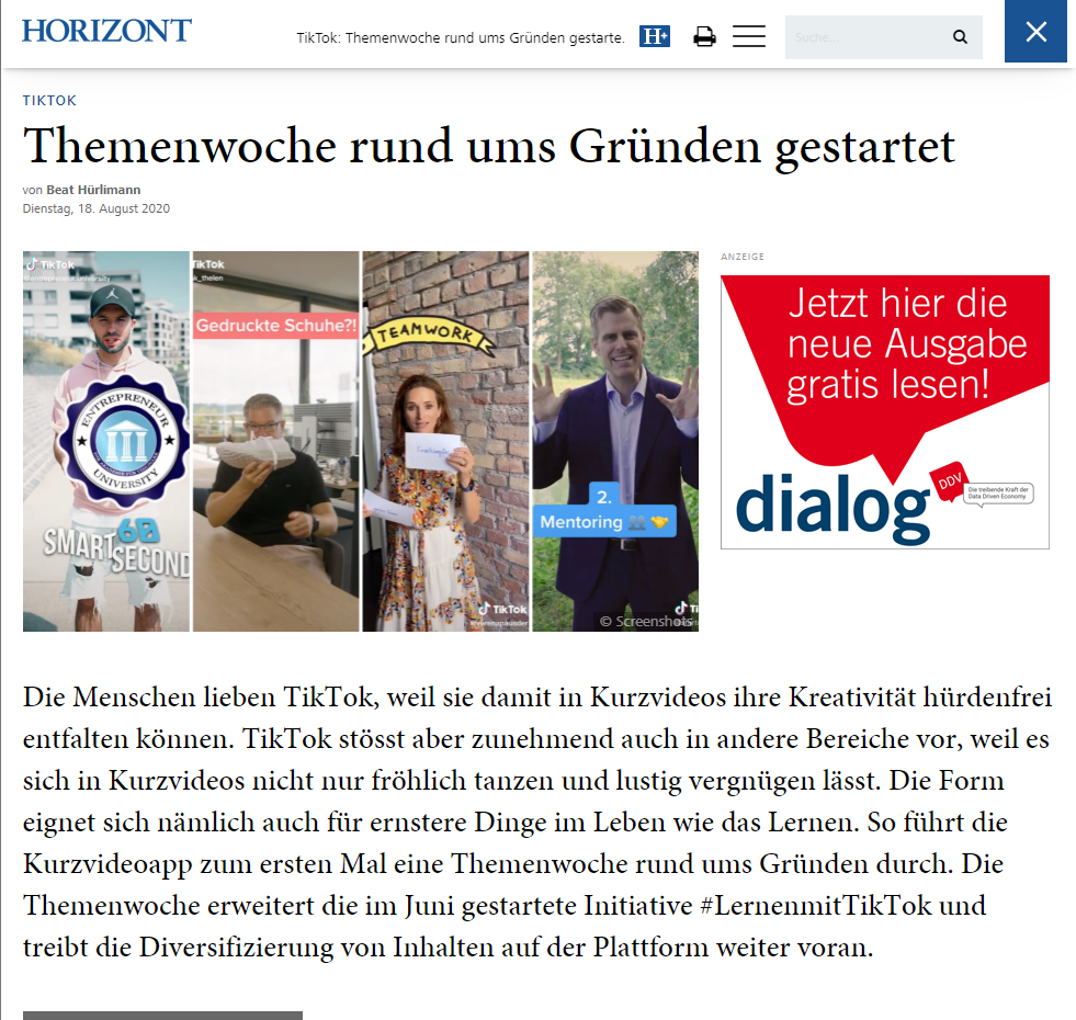 Themenwoche rund ums Gründen